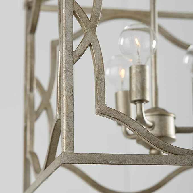 Capital Lighting 9481AS Blakely Lantern Foyer Pendant, 3-Light 180 Total Watts, 18" H x 12" W, Antique Silver