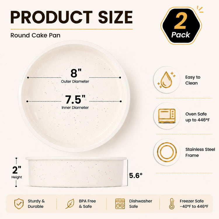 8 Inch Silicone Round Cake Pan (2 Count)