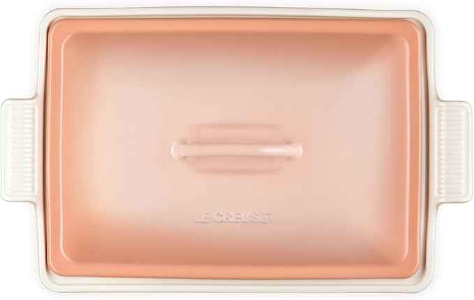 Le Creuset Stoneware Heritage Covered Rectangular Casserole, 4 qt. (12" x 9"), Peche