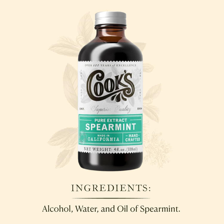 Cook's, Spearmint Extract for Baking, Candies, Chocolates, Tea, Beverages, 4 oz - Nestoria