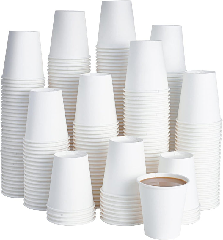 LITOPAK 270 Pack 10 oz Disposable Paper Coffee Cup, Drinking Cups for Water, White Paper Hot Coffee Cups, Suitable for Party, Picnic, Travel, and Events