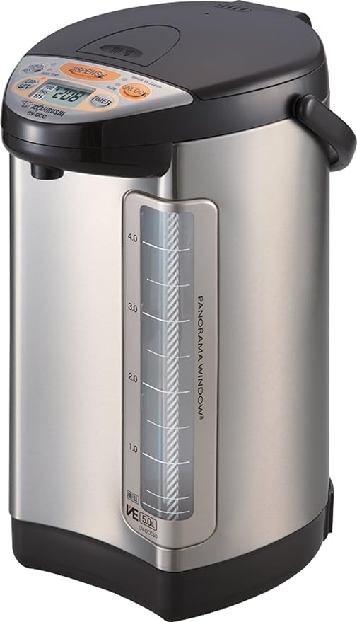 Zojirushi America CV-DCC50XT VE Hybrid Water Boiler And Warmer, 5-Liter, Stainless Dark Brown & Zojirushi NP-HCC18XH Induction Heating System Rice Cooker and Warmer, 1.8 L, Stainless Dark Gray