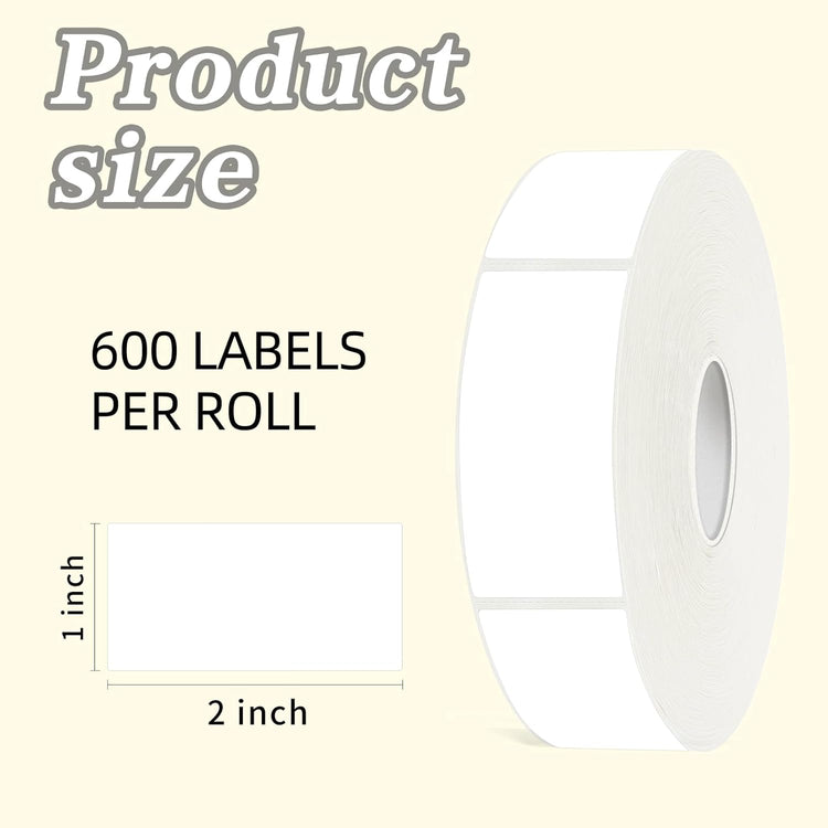 600 Blank Removable Freezer Labels Water Oil Resistant with Perforation Line for Food Containers Jars Pantry Organization (Ink Quick-Dry,1” x 2”)