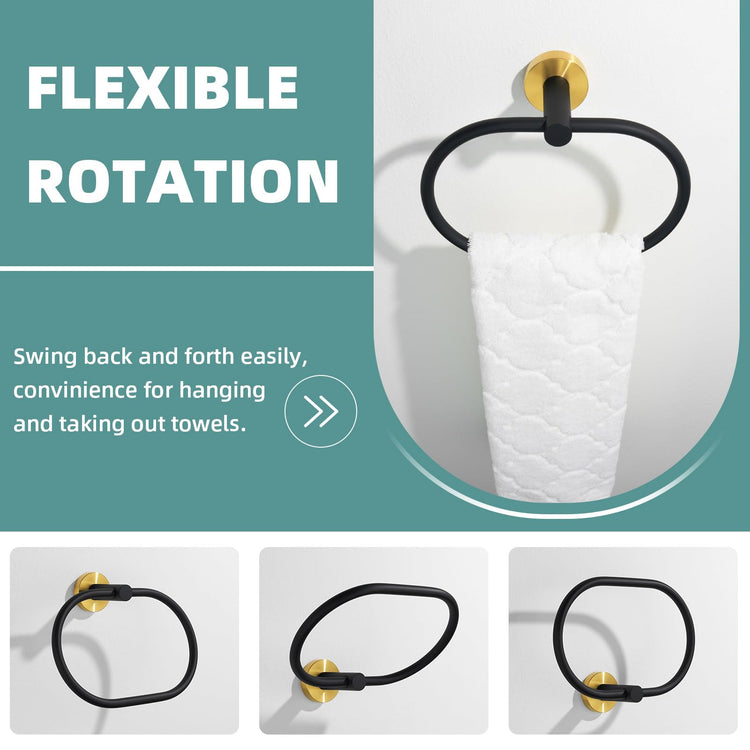 Towel Ring Gold and Black