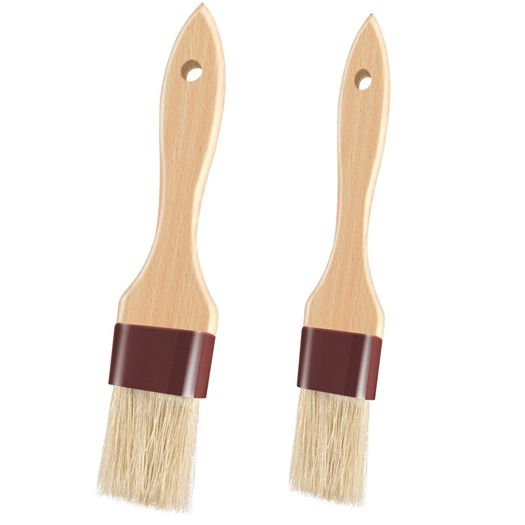 Pastry Brushes for Baking Basting Brush with Boar Bristles and Beech Hardwood Handles Culinary Oil Brush for Barbecue Butter Grill BBQ Sauce Baster Marinade Kitchen Food Cooking Brushes