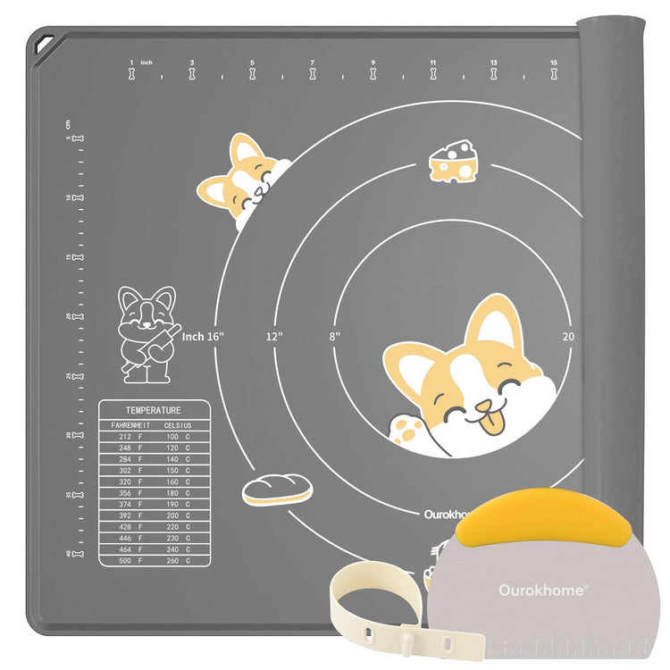 Silicone Baking Mat Sheet and Pastry Dough Cutter