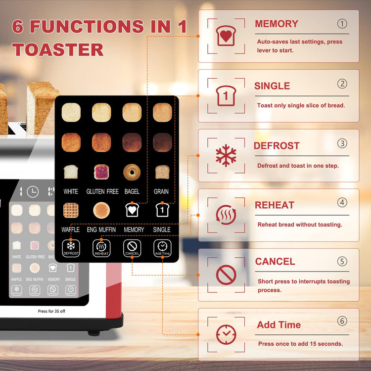 4 Slice Toaster Touch Screen (4 Count)