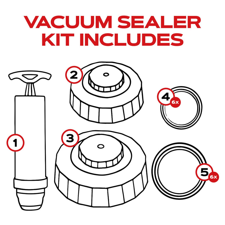 Jar Vacuum Sealer Accessory Set for Mason Jars