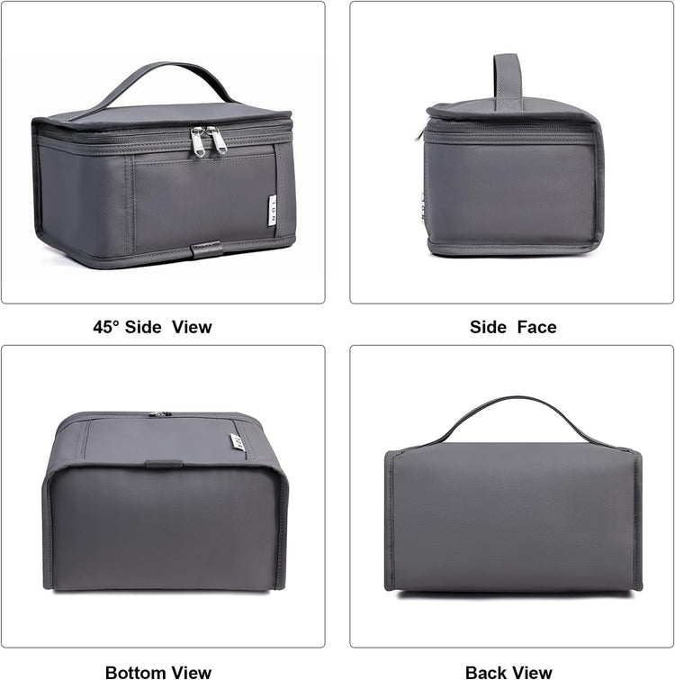 NOL Natural Organic Lifestyle Small Lunch Bag Mini Lunch Box Insulated Lunch Bag for Men/Women Leakproof Cooler Tote Bag Lightweight Nylon Waterproof Lunch Box For Work, Dark gray