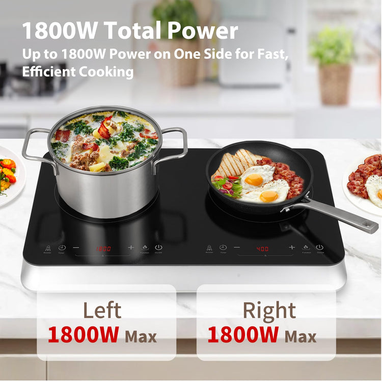 Double Induction Cooktop Burner with Fast Warm