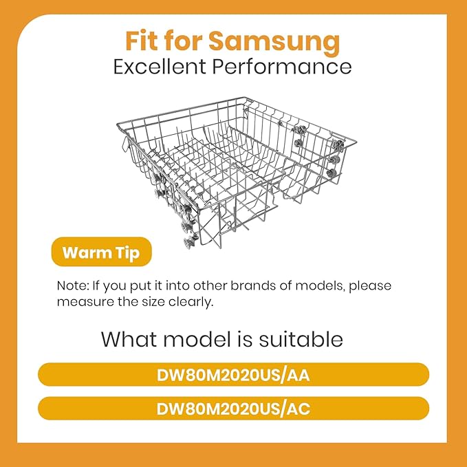 ใ๐ฎ๐ฌ๐ฎ๐ฒ ๐๐ฅ๐๐ง๐๐๐๐ใDishwasher DD82-01385B A/S Assembly-Middle Dishrack (20.5''W*20''D), Center Dishrack (With Dishrack Rollers) - Fit for Samsung Dishwasher Parts DW80R2031/DW80M2020US Series
