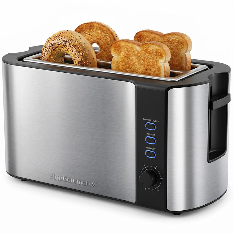ECT-3100 4-Slice Long Slot Toaster, Stainless Steel