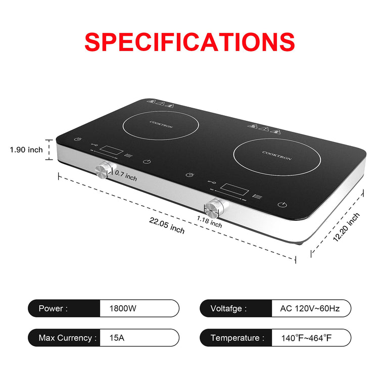 Double Induction Cooktop Burner