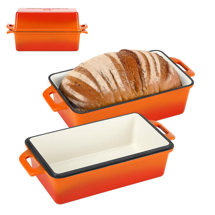 Enameled Cast Iron Loaf Pan with Lid