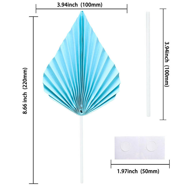 6pcs Paper Palm Fan Cake Toppers (6 Count)