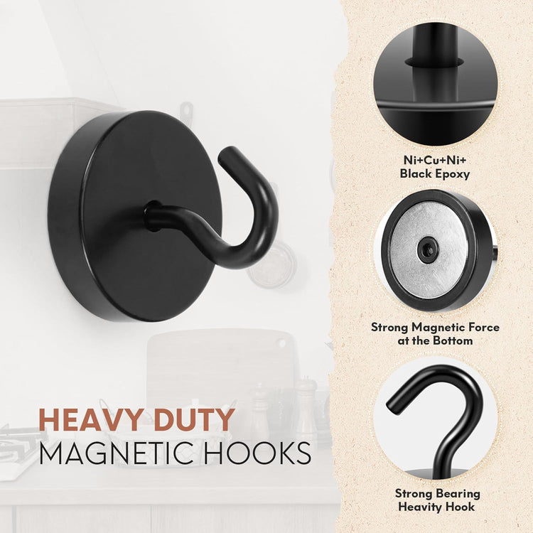 Neosmuk Magnetic Hooks, Cruise Ship Essentials, 100lb+ Heavy Duty Magnetic Hooks for Cruise Cabins, Refrigerator, Grill, Hanging, and Travel | Extra Strong Must-Haves Magnet Hook,Gold