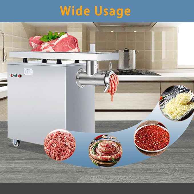 Commercial Electric Meat Grinder 3000w - Heavy Duty 600KG/h High Capacity with Copper Motor, ETL Certified. Includes Accessories for Sausage Making, Home Kitchen & Professional Use.