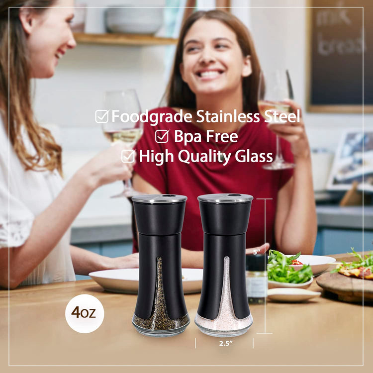 Black Salt and Pepper Shakers by Aelga (2 Count)