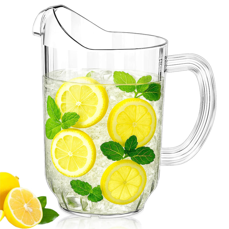 Tessco 1 Pcs Plastic Pitchers 60 Oz Clear Water Beer Jug Large