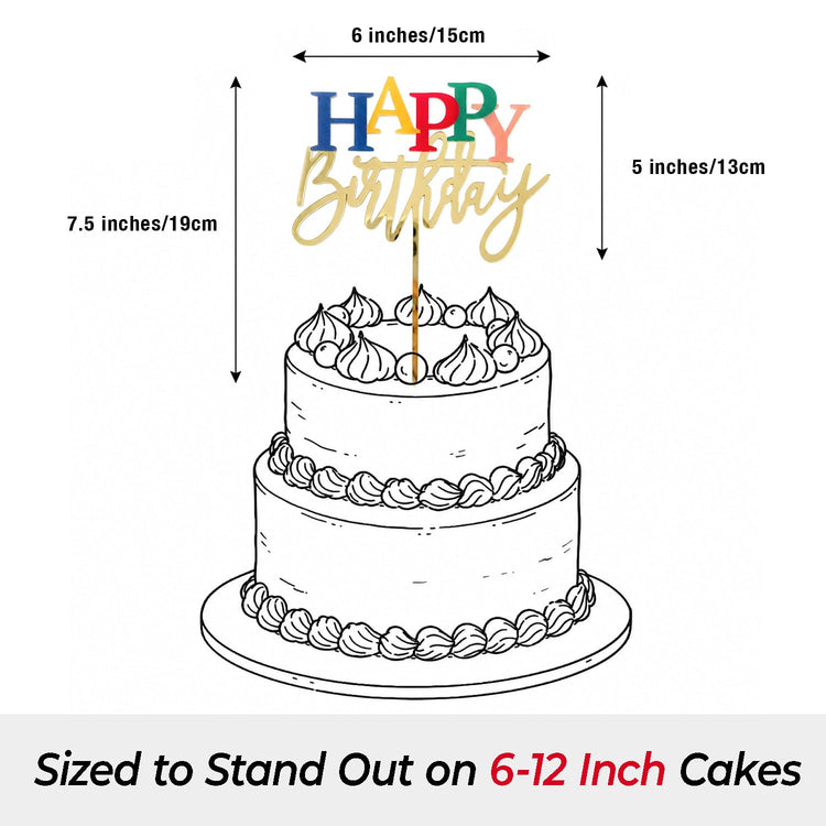 Acrylic Happy Birthday Cake Topper