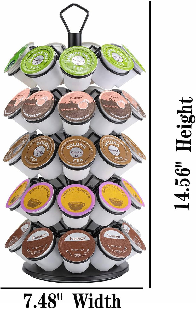 Rice rat K-Cup Storage Coffee Capsules Pod Holder Carousel Capsule Display Storage for k-cup(45 pods-5 tiers)