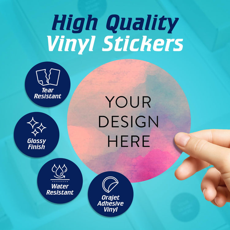 100 Custom Vinyl Stickers (100 Count)