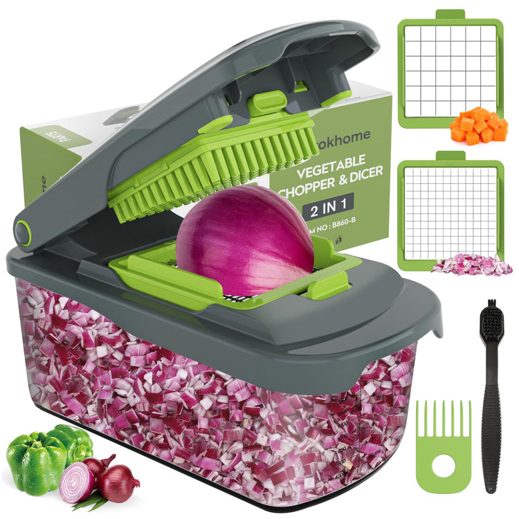 Vegetable Chopper Cutter with Container (2 Count (Blade))