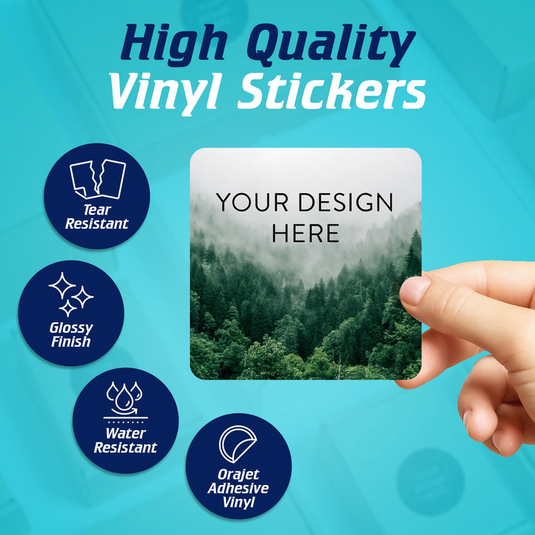 Custom Vinyl Stickers Your Image (100 Count)