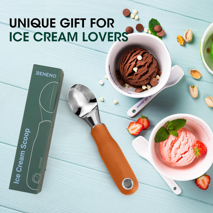 Premium Heavy Duty Ice Cream Scoop with Ergonomic Handle