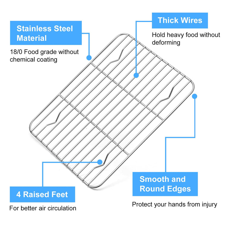 9.7" x 7.3" Cooling Baking Wire Racks Pack of 2