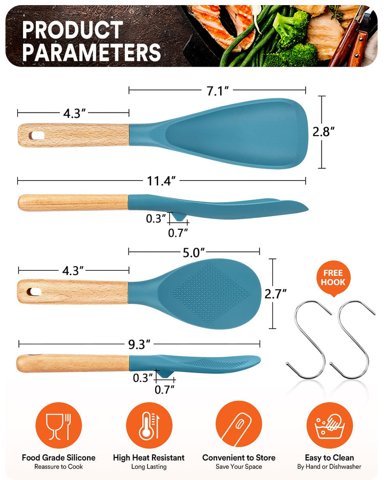 Cooking Spoon and Rice Scooper for Nonstick Cookware