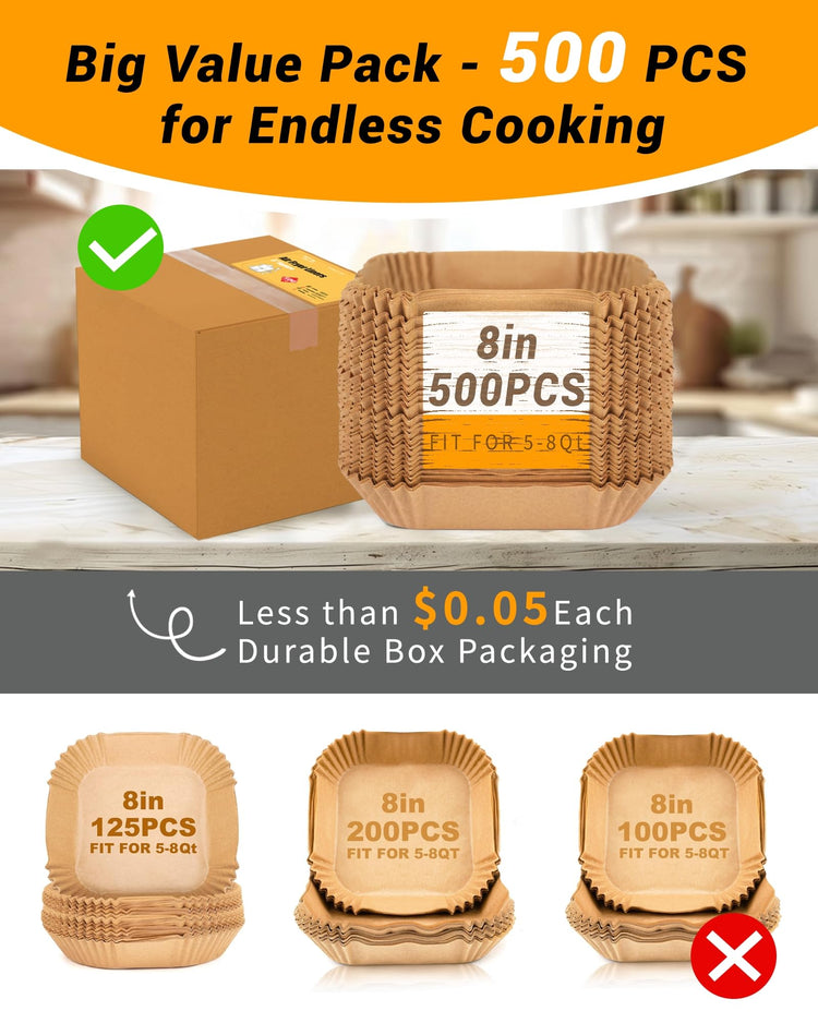 500Pcs Air Fryer Paper Liners (500 Count)