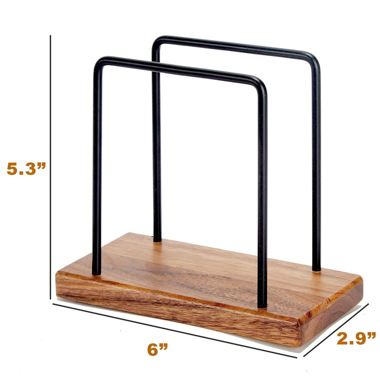 Acacia Wood Napkins Holder with Metal Wire