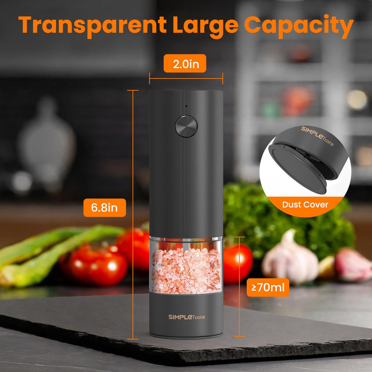 Electric Rechargeable Salt and Pepper Grinder Set (2 Count)