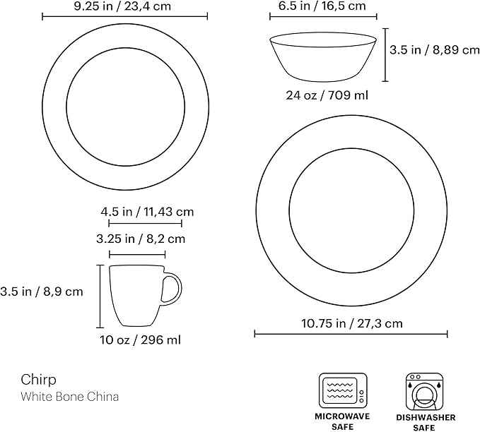 Lenox Chirp 4-Piece Place Setting, 5.1 LB, Multi