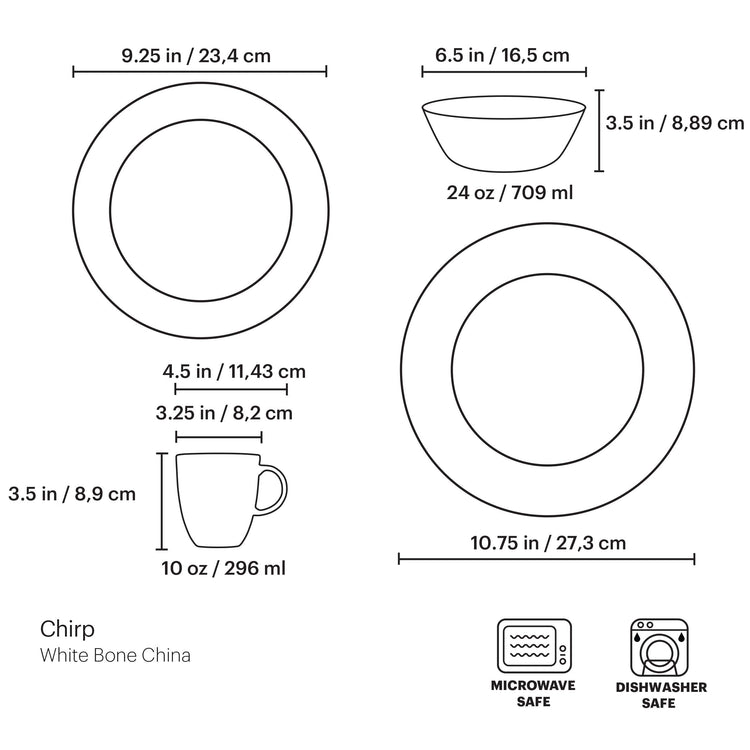 Chirp 4 Piece Place Setting