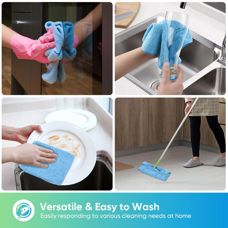 Blue Microfiber Cleaning Cloth (12 Count)