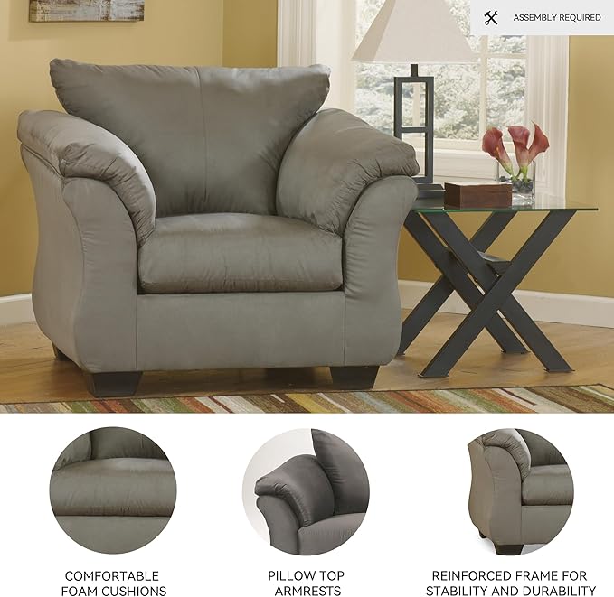 Signature Design by Ashley Darcy Casual Plush Chair, Grayish Brown