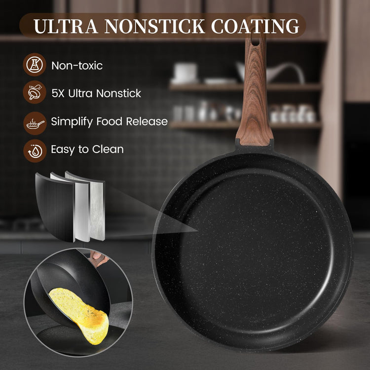 16Pcs Ceramic Pots and Pans Set Non Stick