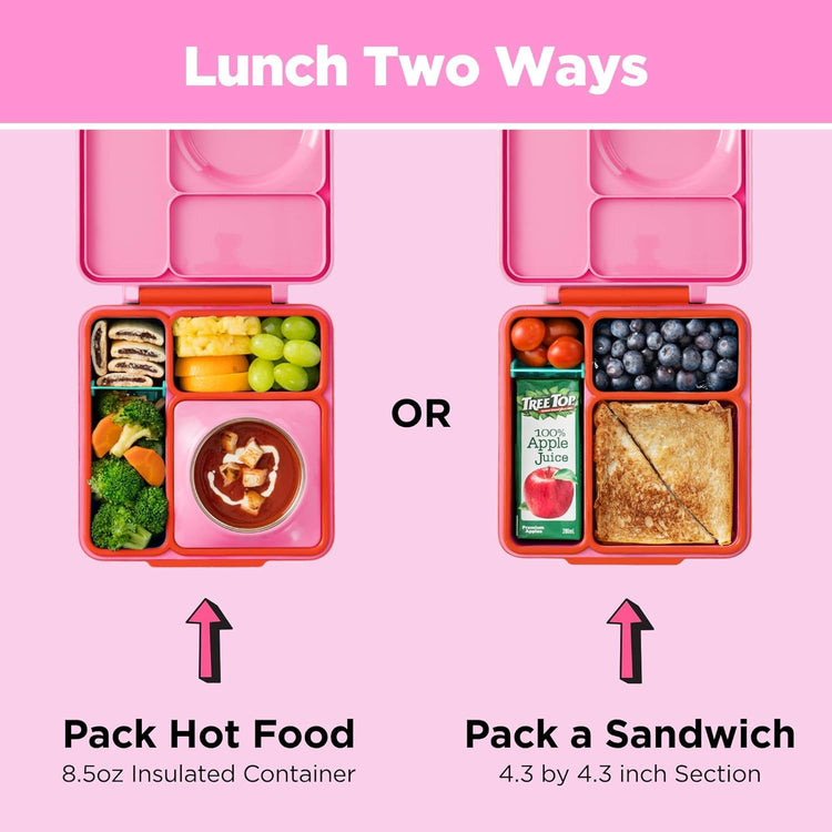 OmieBox Kids Insulated Leakproof Bento Lunch Box with Food Jar