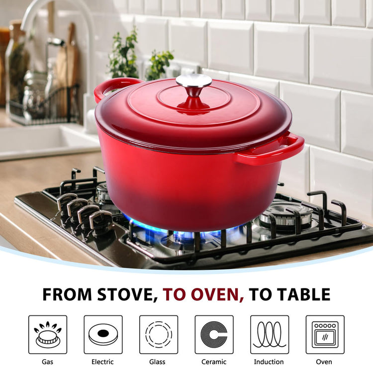 Enameled Cast Iron Dutch Oven with Lid