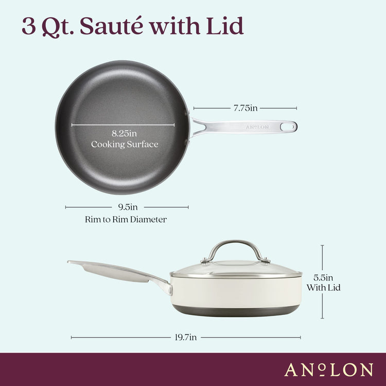 Achieve Hard Anodized Nonstick Sauté Pan with Lid