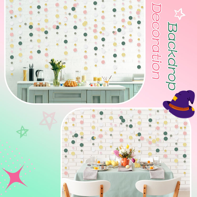 5 Pieces Circle Garland Party Paper Dot Banners (5 Count)