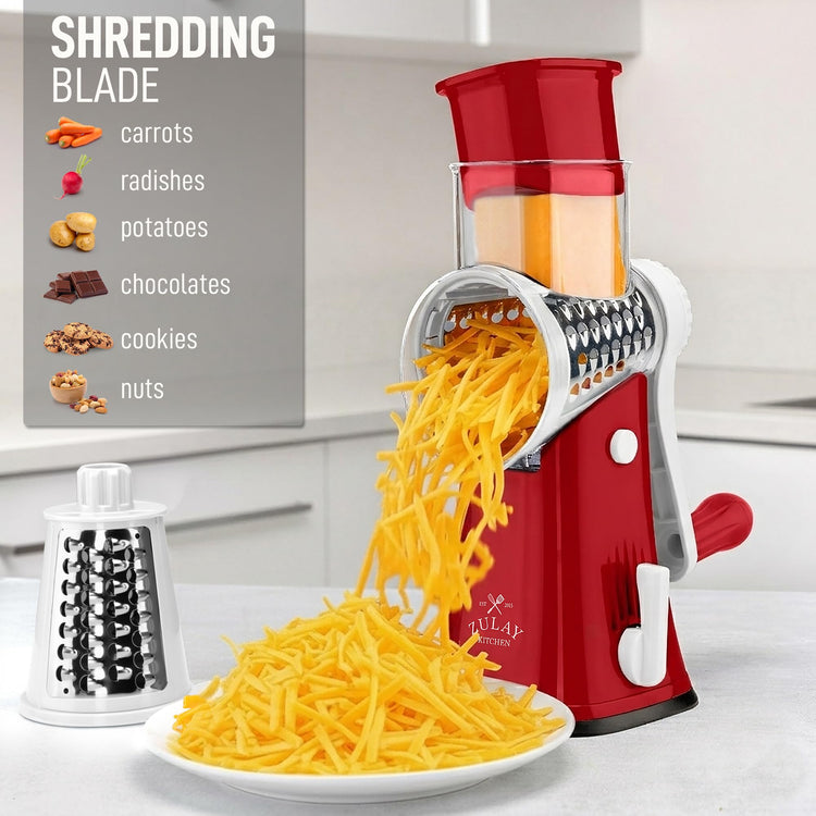 Rotary Cheese Grater 5 Blade Cheese Shredder