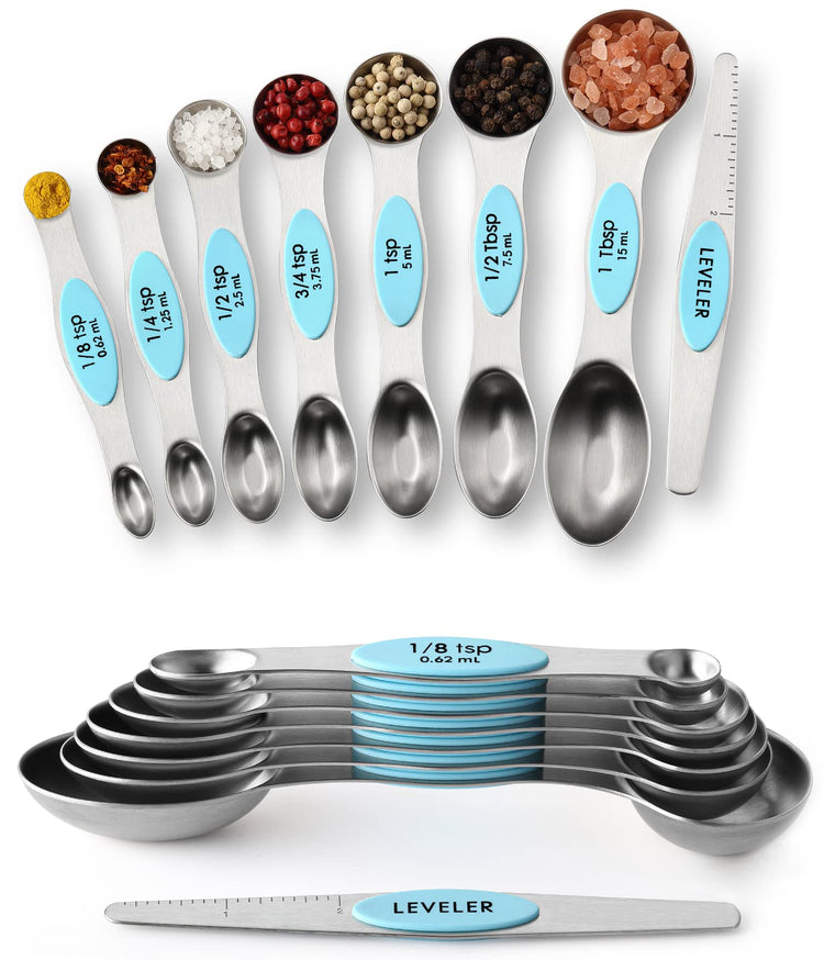 Stainless Steel 8 Magnetic Measuring Spoons (2 Count)