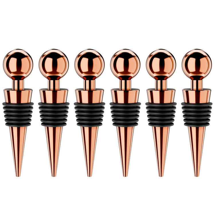 Wine Stoppers for Wine Bottles 6Pcs Vacuum Wine Bottle Stopper with Silicone Reusable Wine Corks (3 Count)