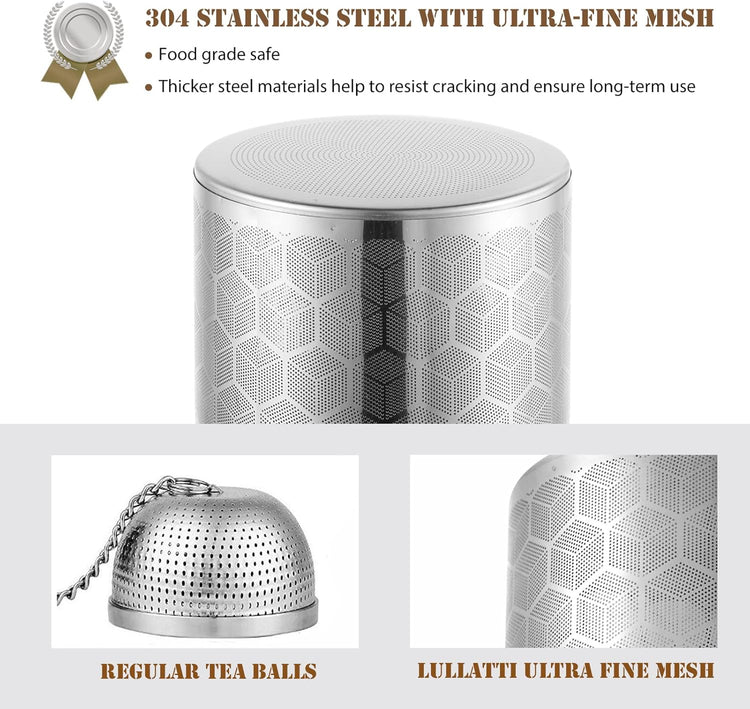 Extra Large Tea Ball Infuser for Pitcher(2 Pack), 18/8 Stainless Steel Tea Steeper, Extra Fine Mesh Tea Strainer Perfect for Brewing Herbs, Iced Tea, Coffee, Cooking Soup
