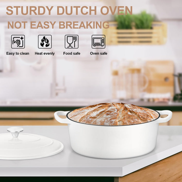 7QT Oval Dutch Oven Pot with Lid
