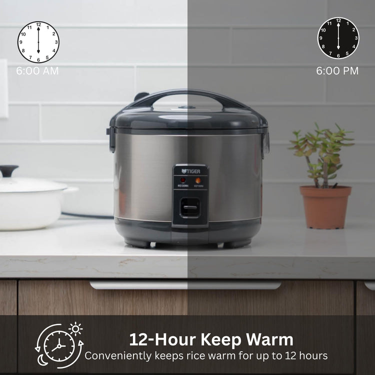 JNP-S10U-US 5.5 Cup Capacity White Rice Cooker with Non-Stick Inner Pot, Retractable Power Cord, and Keep Warm up to 12 hours (Urban Satin)