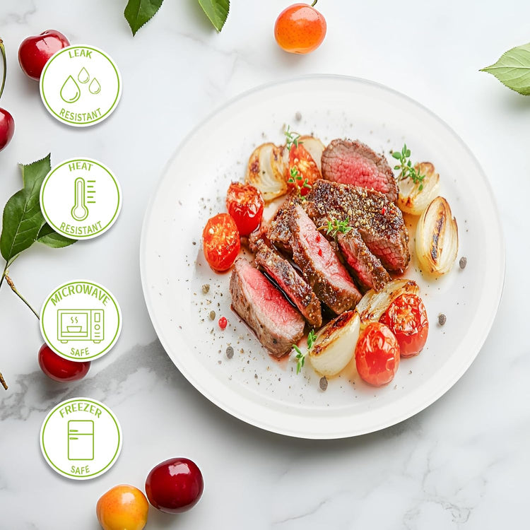 Compostable Paper Plates 9 Inch - 100% Biodegradable, Heavy Duty Eco-Friendly Disposable Plates for Camping,Parties, Weddings, BBQ (150 Pack) (9" White Plates)